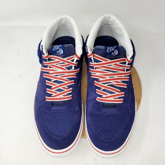 Vans Half Cab Pro Shoes Men 12 Blue Suede College Retro Skate Fat Tongue Sneaker - Picture 4 of 14